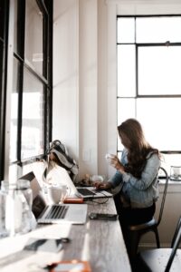 girl, woman, office