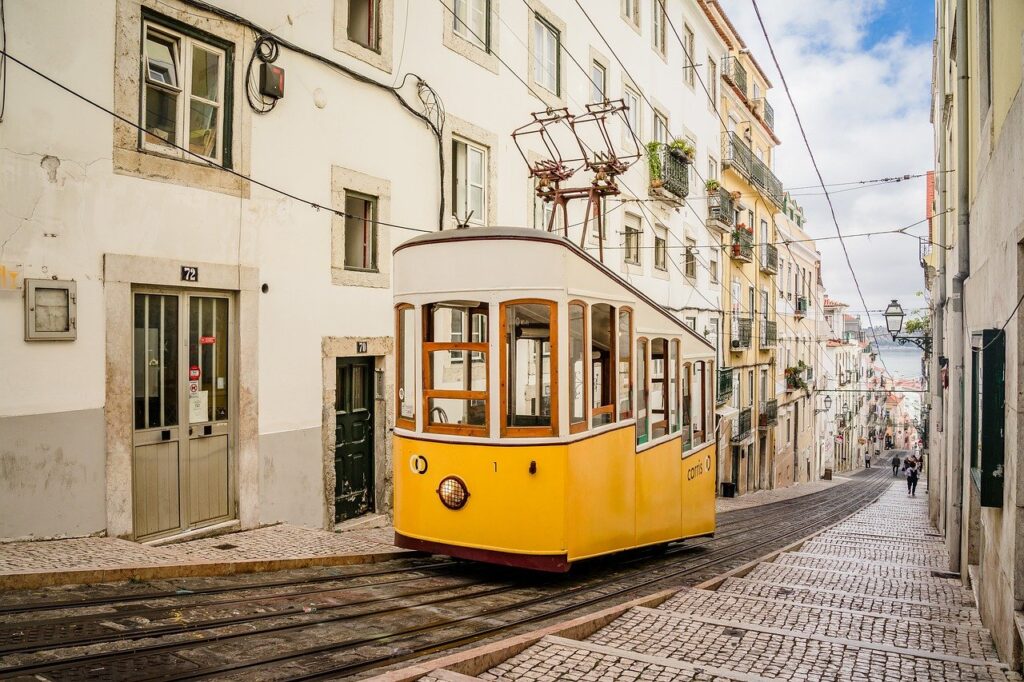 lisbon, tram, portugal